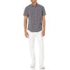 imageAmazon Essentials Mens RegularFit ShortSleeve Print ShirtNavyPink Seashells