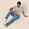 imageAmazon Essentials Mens Relaxed Fit TShirtEggshell White Black Mariner Stripe