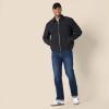 imageAmazon Essentials Mens RelaxedFit Lightweight Stretch ZipUp Bomber JacketBlack