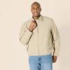 imageAmazon Essentials Mens RelaxedFit Lightweight Stretch ZipUp Bomber JacketTaupe