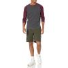 imageAmazon Essentials Mens SlimFit LongSleeve Henley ShirtCharcoal HeatherBurgundy