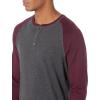imageAmazon Essentials Mens SlimFit LongSleeve Henley ShirtCharcoal HeatherBurgundy