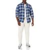 imageAmazon Essentials Mens SlimFit LongSleeve Plaid Flannel Shirt Limited Edition Discontinued ColorsBlue White Plaid