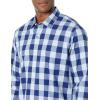 imageAmazon Essentials Mens SlimFit LongSleeve Poplin ShirtBlue Buffalo Check