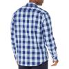 imageAmazon Essentials Mens SlimFit LongSleeve Poplin ShirtBlue Buffalo Check