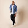 imageAmazon Essentials Mens SlimFit LongSleeve Poplin ShirtBlue White Vertical Stripe