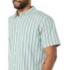 imageAmazon Essentials Mens SlimFit ShortSleeve Poplin ShirtAqua Blue White Vertical Stripe