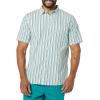 imageAmazon Essentials Mens SlimFit ShortSleeve Poplin ShirtAqua Blue White Vertical Stripe
