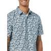 imageAmazon Essentials Mens SlimFit ShortSleeve Poplin ShirtBlue Floral