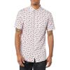 imageAmazon Essentials Mens SlimFit ShortSleeve Poplin ShirtLavender Palm Leaf Print