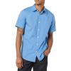 imageAmazon Essentials Mens SlimFit ShortSleeve Poplin ShirtLight Blue
