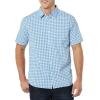 imageAmazon Essentials Mens SlimFit ShortSleeve Poplin ShirtLight Blue White Gingham