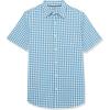 imageAmazon Essentials Mens SlimFit ShortSleeve Poplin ShirtLight Blue White Gingham