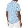 imageAmazon Essentials Mens SlimFit ShortSleeve Poplin ShirtLight Blue White Gingham