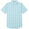 imageAmazon Essentials Mens SlimFit ShortSleeve Poplin ShirtLight Blue White Plaid