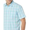 imageAmazon Essentials Mens SlimFit ShortSleeve Poplin ShirtLight Blue White Plaid