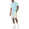 imageAmazon Essentials Mens SlimFit ShortSleeve Poplin ShirtLight Blue White Plaid