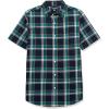 imageAmazon Essentials Mens SlimFit ShortSleeve Poplin ShirtNavy Green Plaid