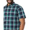 imageAmazon Essentials Mens SlimFit ShortSleeve Poplin ShirtNavy Green Plaid