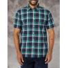 imageAmazon Essentials Mens SlimFit ShortSleeve Poplin ShirtNavy Green Plaid