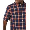imageAmazon Essentials Mens SlimFit ShortSleeve Poplin ShirtNavy Red Plaid