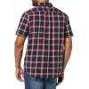 imageAmazon Essentials Mens SlimFit ShortSleeve Poplin ShirtNavy Red Plaid