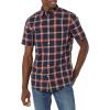 imageAmazon Essentials Mens SlimFit ShortSleeve Poplin ShirtNavy Red Plaid