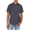 imageAmazon Essentials Mens SlimFit ShortSleeve Poplin ShirtNavy Roses