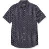 imageAmazon Essentials Mens SlimFit ShortSleeve Poplin ShirtNavy Roses