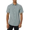 imageAmazon Essentials Mens SlimFit ShortSleeve Poplin ShirtNavy Stripe