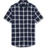imageAmazon Essentials Mens SlimFit ShortSleeve Poplin ShirtNavy White Buffalo Plaid