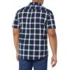 imageAmazon Essentials Mens SlimFit ShortSleeve Poplin ShirtNavy White Buffalo Plaid