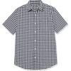 imageAmazon Essentials Mens SlimFit ShortSleeve Poplin ShirtNavy White Gingham