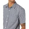 imageAmazon Essentials Mens SlimFit ShortSleeve Poplin ShirtNavy White Gingham