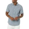 imageAmazon Essentials Mens SlimFit ShortSleeve Poplin ShirtNavy White Stripe