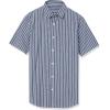 imageAmazon Essentials Mens SlimFit ShortSleeve Poplin ShirtNavy White Stripe