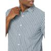 imageAmazon Essentials Mens SlimFit ShortSleeve Poplin ShirtNavy White Stripe