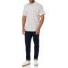 imageAmazon Essentials Mens SlimFit ShortSleeve Poplin ShirtPink White Buffalo Plaid