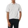 imageAmazon Essentials Mens SlimFit ShortSleeve Poplin ShirtPink White Buffalo Plaid