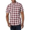 imageAmazon Essentials Mens SlimFit ShortSleeve Poplin ShirtRed Checked