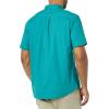 imageAmazon Essentials Mens SlimFit ShortSleeve Poplin ShirtTeal Blue
