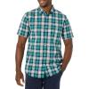 imageAmazon Essentials Mens SlimFit ShortSleeve Poplin ShirtTeal Blue White Plaid