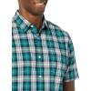 imageAmazon Essentials Mens SlimFit ShortSleeve Poplin ShirtTeal Blue White Plaid
