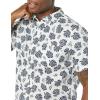 imageAmazon Essentials Mens SlimFit ShortSleeve Poplin ShirtWhite Navy Palm Tree