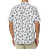imageAmazon Essentials Mens SlimFit ShortSleeve Poplin ShirtWhite Navy Palm Tree