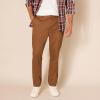 imageAmazon Essentials Mens SlimFit WrinkleResistant FlatFront Chino PantDark Khaki Brown