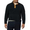 imageAmazon Essentials Mens SnapFront Pullover Polar Fleece JacketBlack Camel Color Block