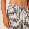 imageAmazon Essentials Mens StraightFit Woven Pajama Pant with PocketsBlack Grey Plaid