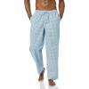imageAmazon Essentials Mens StraightFit Woven Pajama Pant with PocketsBlue Geo Print