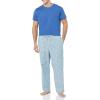 imageAmazon Essentials Mens StraightFit Woven Pajama Pant with PocketsBlue Geo Print